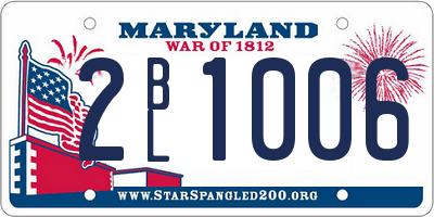MD license plate 2BL1006