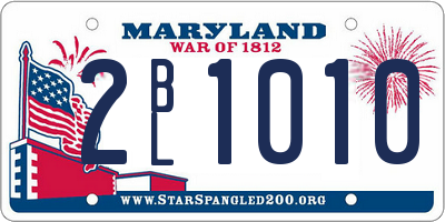 MD license plate 2BL1010