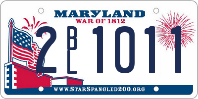MD license plate 2BL1011