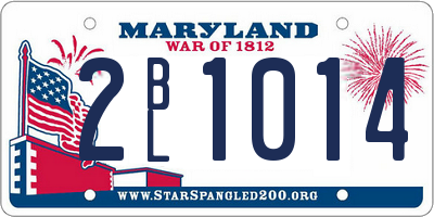 MD license plate 2BL1014