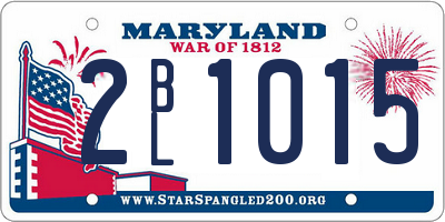 MD license plate 2BL1015
