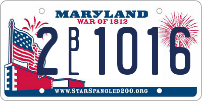 MD license plate 2BL1016