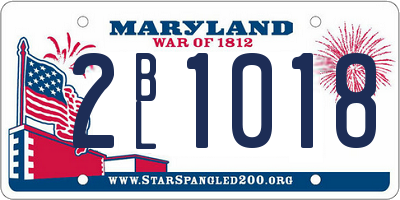 MD license plate 2BL1018