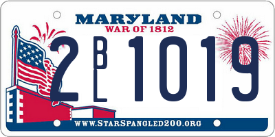 MD license plate 2BL1019