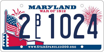 MD license plate 2BL1024