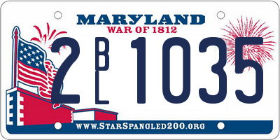 MD license plate 2BL1035