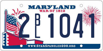 MD license plate 2BL1041