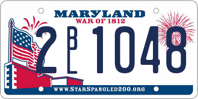 MD license plate 2BL1048