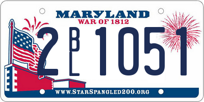 MD license plate 2BL1051