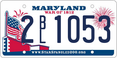 MD license plate 2BL1053