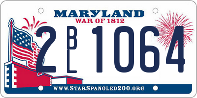 MD license plate 2BL1064