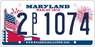 MD license plate 2BL1074