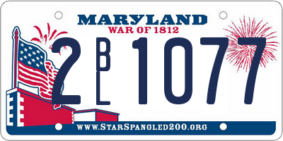 MD license plate 2BL1077