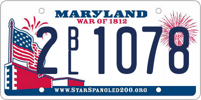 MD license plate 2BL1078