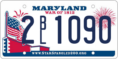 MD license plate 2BL1090