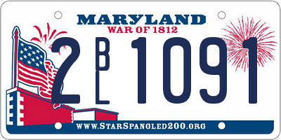 MD license plate 2BL1091