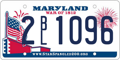 MD license plate 2BL1096