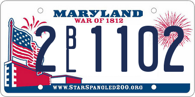 MD license plate 2BL1102