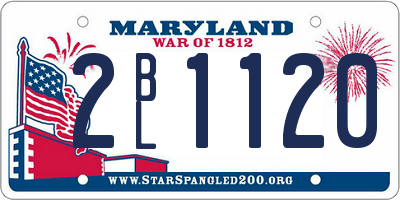 MD license plate 2BL1120