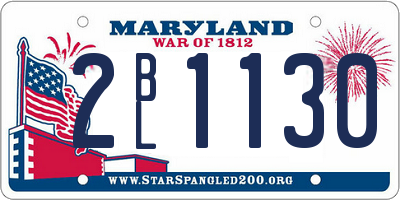 MD license plate 2BL1130