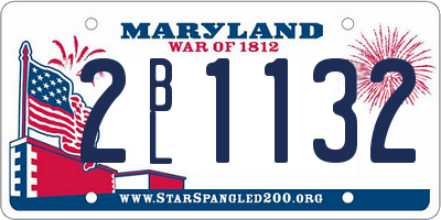 MD license plate 2BL1132