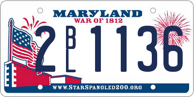 MD license plate 2BL1136