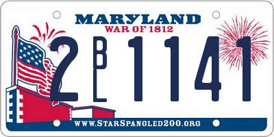 MD license plate 2BL1141