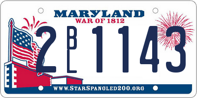 MD license plate 2BL1143