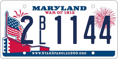 MD license plate 2BL1144