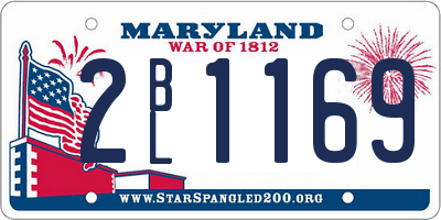 MD license plate 2BL1169
