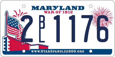 MD license plate 2BL1176