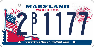 MD license plate 2BL1177
