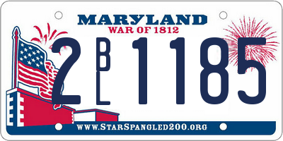 MD license plate 2BL1185