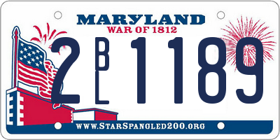 MD license plate 2BL1189