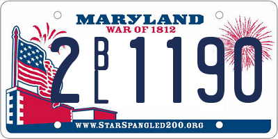 MD license plate 2BL1190