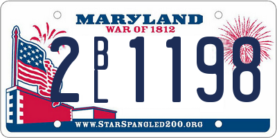 MD license plate 2BL1198