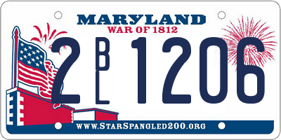 MD license plate 2BL1206