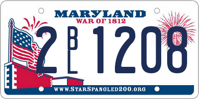 MD license plate 2BL1208