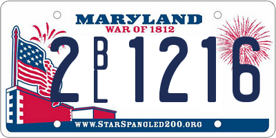 MD license plate 2BL1216