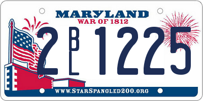 MD license plate 2BL1225