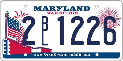 MD license plate 2BL1226