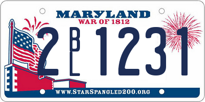 MD license plate 2BL1231