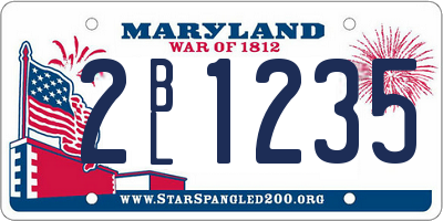 MD license plate 2BL1235