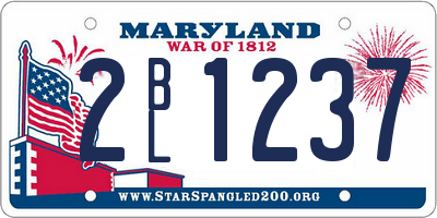 MD license plate 2BL1237