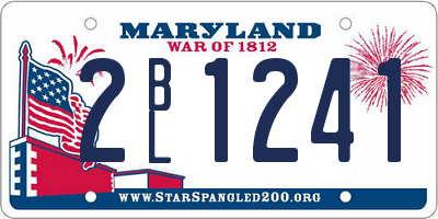 MD license plate 2BL1241
