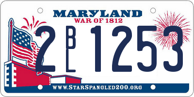 MD license plate 2BL1253