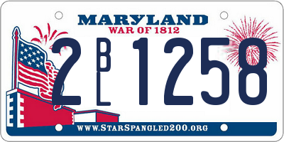 MD license plate 2BL1258