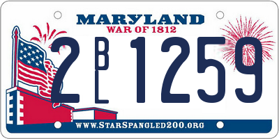 MD license plate 2BL1259