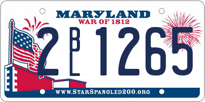 MD license plate 2BL1265