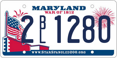 MD license plate 2BL1280